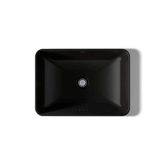 KOHLER K-5373-0 K-5373 Vox 22-3/4" Rectangular Vessel Bathroom Sink, black black - view 3
