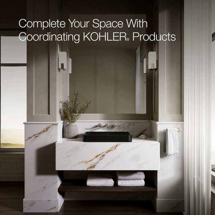 KOHLER K-5373-0 K-5373 Vox 22-3/4" Rectangular Vessel Bathroom Sink, black black - view 5