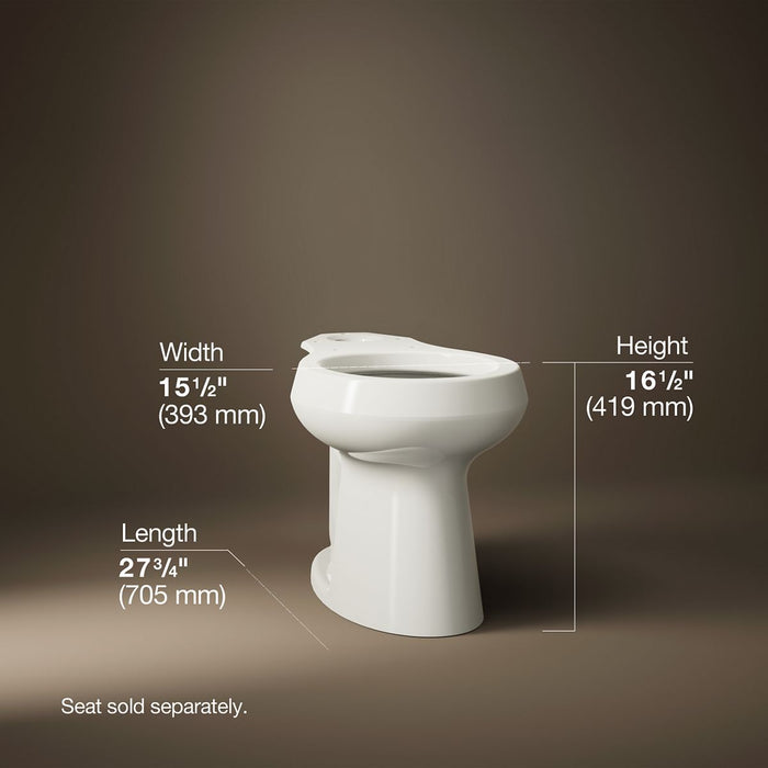 KOHLER K-5393 Highline Round-front toilet bowl, biscuit - view 4
