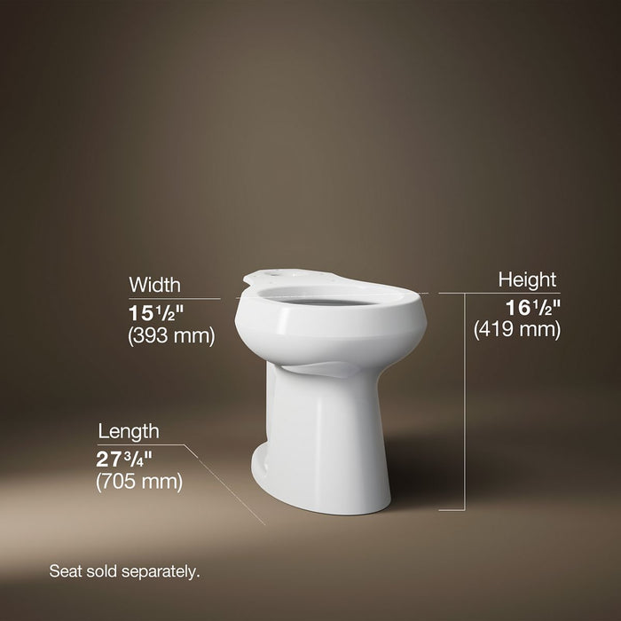 KOHLER K-5393 Highline Round-front toilet bowl, white - view 4