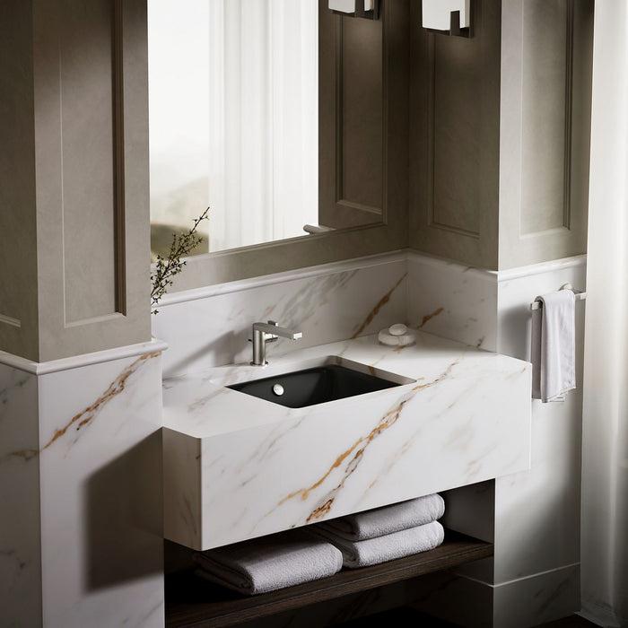 KOHLER K-5400 Iron Plains 18-1/2" rectangular drop-in/undermount bathroom sink, black black - view 4