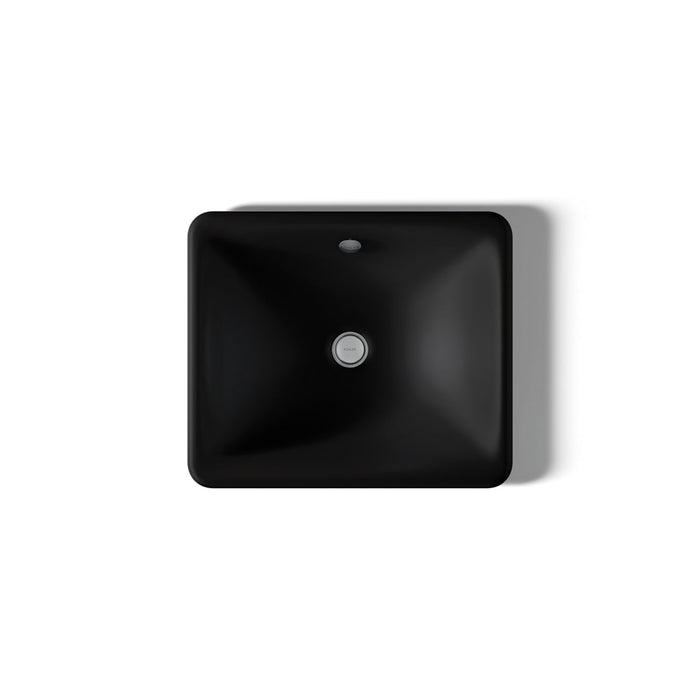 KOHLER K-5400-P5 Iron Plains 18-1/2" rectangular vessel bathroom sink, black black - view 3