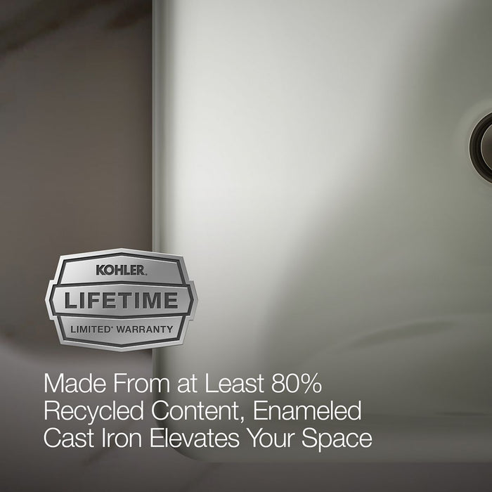 KOHLER K-5400-P5 Iron Plains 18-1/2" rectangular vessel bathroom sink, dune - view 2