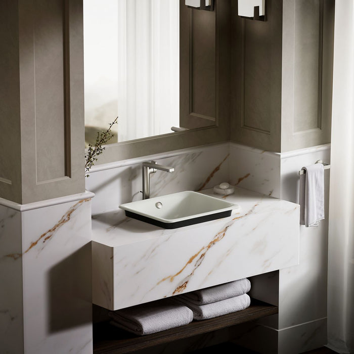 KOHLER K-5400-P5 Iron Plains 18-1/2" rectangular vessel bathroom sink, dune - view 4