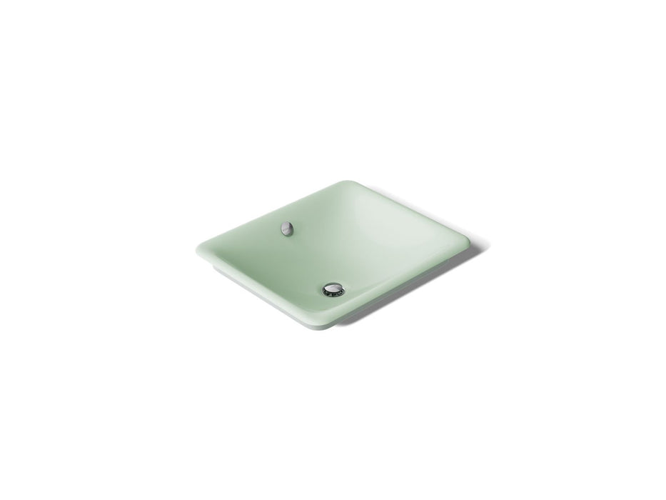 KOHLER K-5400-PAG Iron Plains 18-1/2" rectangular vessel bathroom sink, aspen exterior with aspen interior