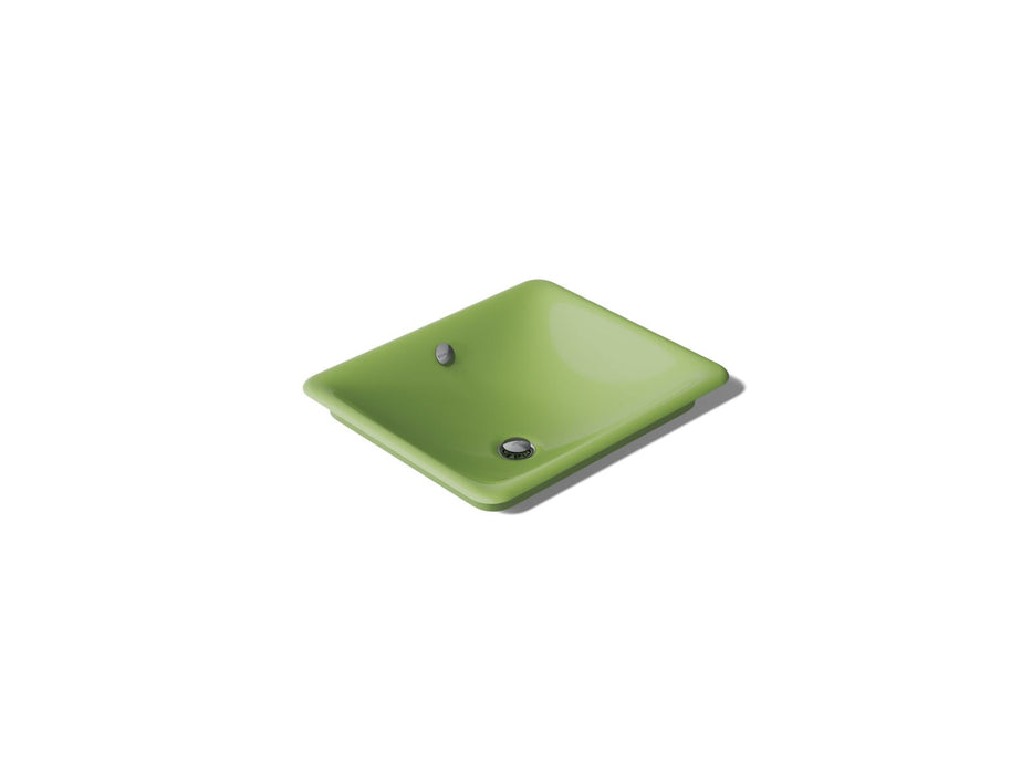 KOHLER K-5400-PFG Iron Plains 18-1/2" rectangular vessel bathroom sink, fresh green exterior with fresh green interior