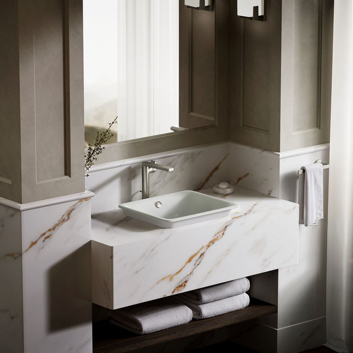 KOHLER K-5400-W Iron Plains 18-1/2" rectangular vessel bathroom sink, sea salt - view 4
