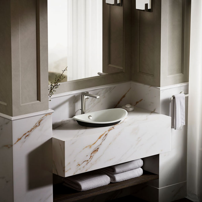 KOHLER K-5403-P5 Iron Plains 20-3/4" oval vessel bathroom sink, dune - view 2