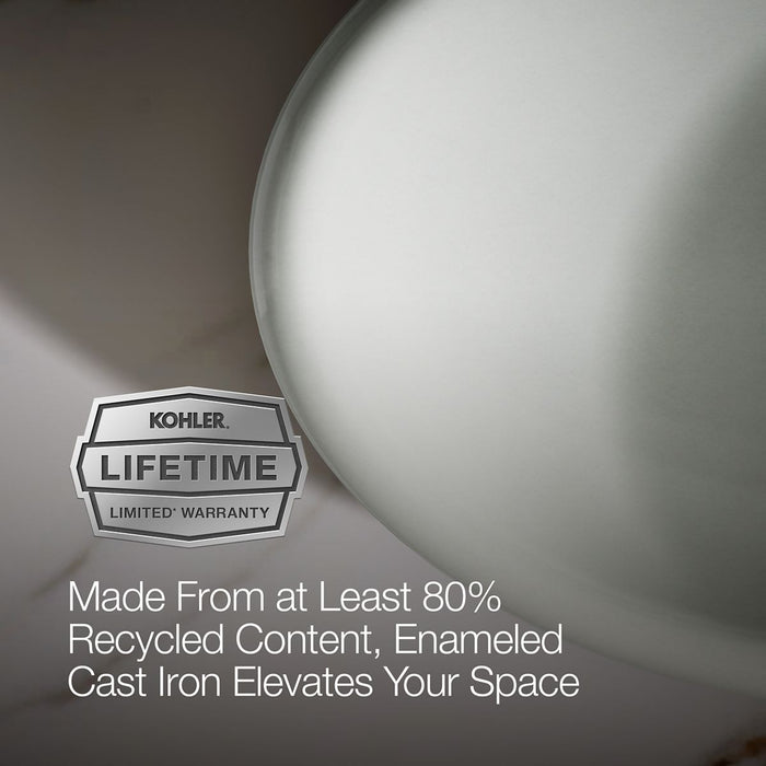 KOHLER K-5403-P5 Iron Plains 20-3/4" oval vessel bathroom sink, sea salt - view 4