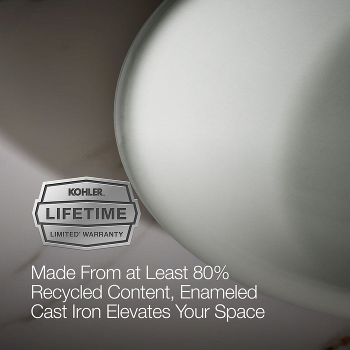 KOHLER K-5403-W Iron Plains 20-3/4" oval vessel bathroom sink, sea salt - view 2