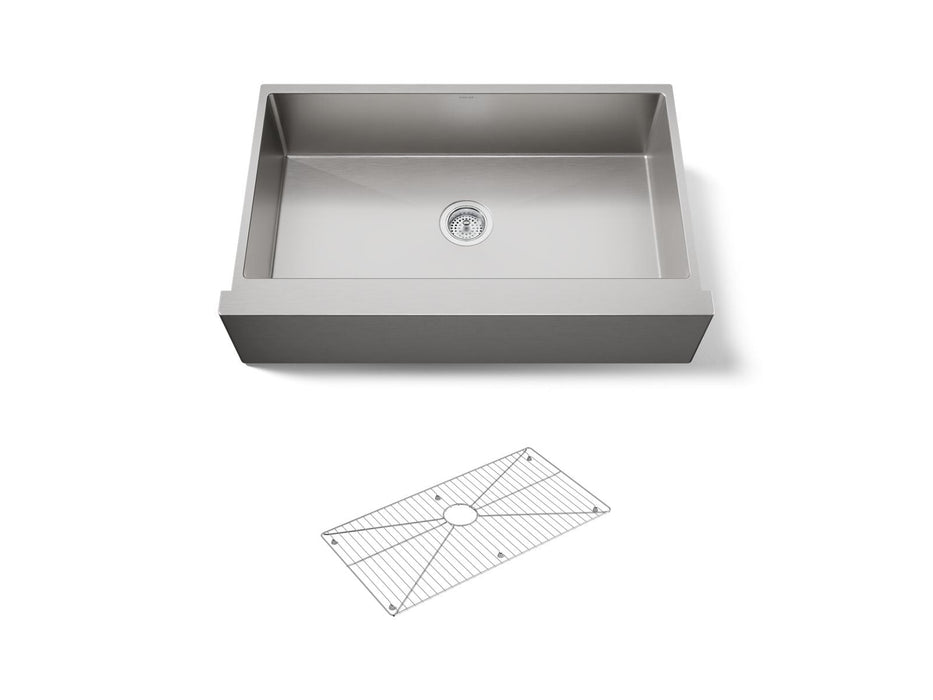 KOHLER K-5415 Strive 35-1/2" undermount single-bowl farmhouse kitchen sink, stainless steel