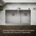 KOHLER K-5416 Strive Smart Divide 35-1/2" undermount double-bowl farmhouse kitchen sink, stainless steel - view 3
