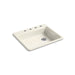 KOHLER K-5479-4 Riverby 25" Top-mount Single-bowl Kitchen Sink, biscuit