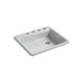 KOHLER K-5479-4 Riverby 25" top-mount single-bowl kitchen sink, ice grey