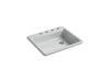 KOHLER K-5479-4 Riverby 25" top-mount single-bowl kitchen sink, ice grey