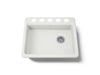 KOHLER K-5479-5U Riverby 25" undermount single-bowl kitchen sink, dune