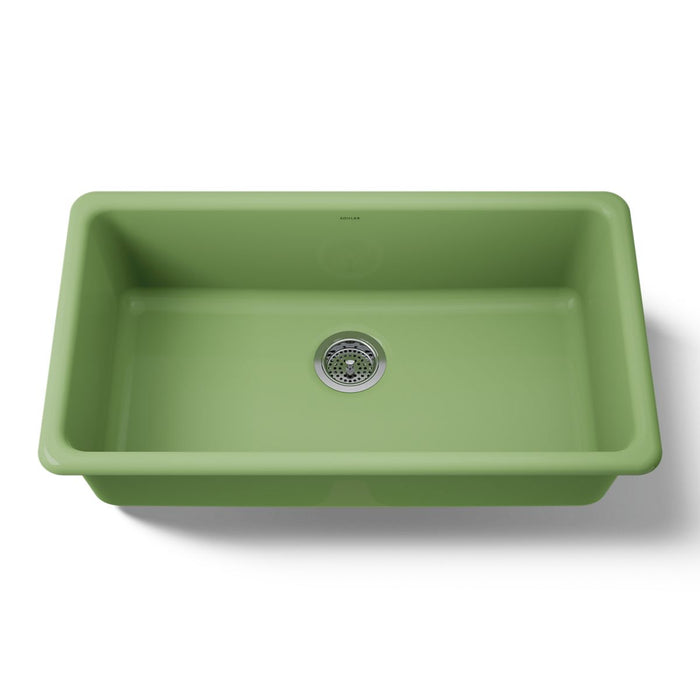 KOHLER K-5707 Iron/Tones 33" top-/undermount single-bowl kitchen sink, fresh green - view 4