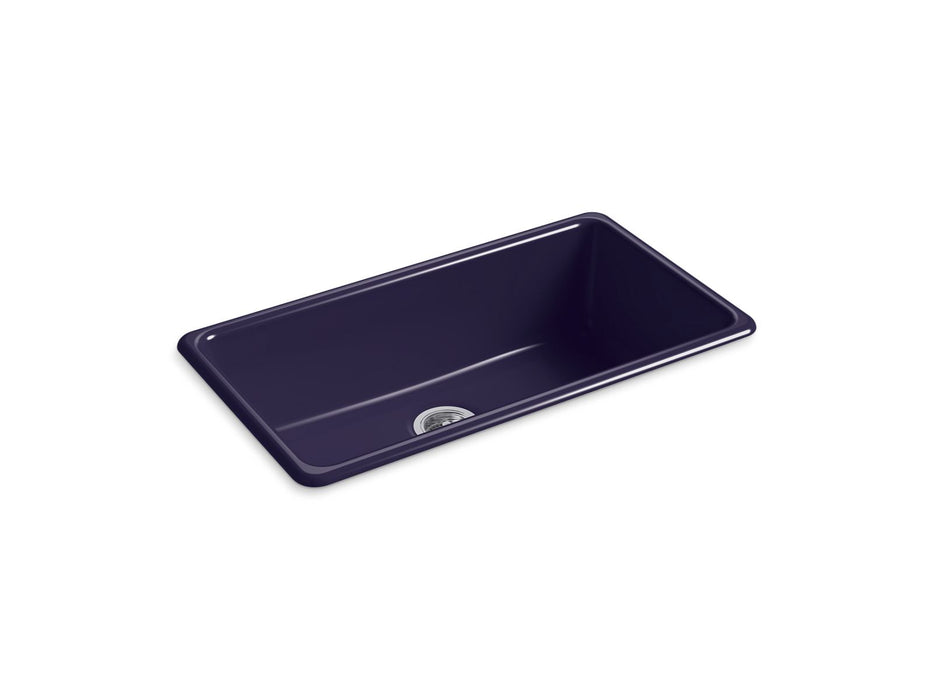 KOHLER K-5707 Iron/Tones 33" top-/undermount single-bowl kitchen sink, indigo blue