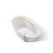KOHLER K-5713-W1 Underscore 59-3/4" x 35-3/4" drop-in bath with Bask heated surface, biscuit