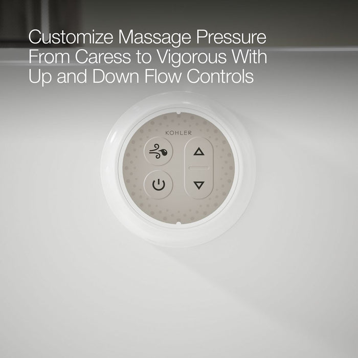 KOHLER K-5714-GHW Underscore 59-3/4" x 35-3/4" drop-in Heated BubbleMassage air bath with Bask heated surface, white - view 5