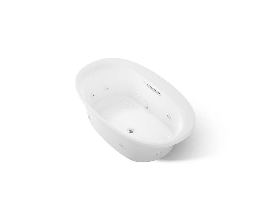 KOHLER K-5714-JH Underscore 60" x 36" drop-in heated whirlpool bath, white