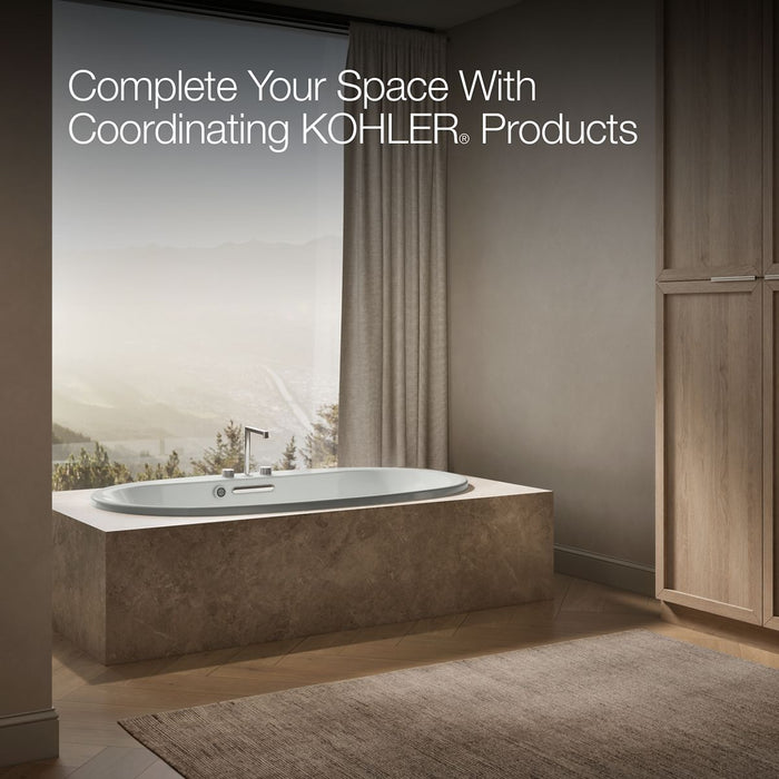 KOHLER K-5717-W1 Underscore 71-1/2" x 41-1/2" drop-in bath with Bask heated surface, ice grey - view 3