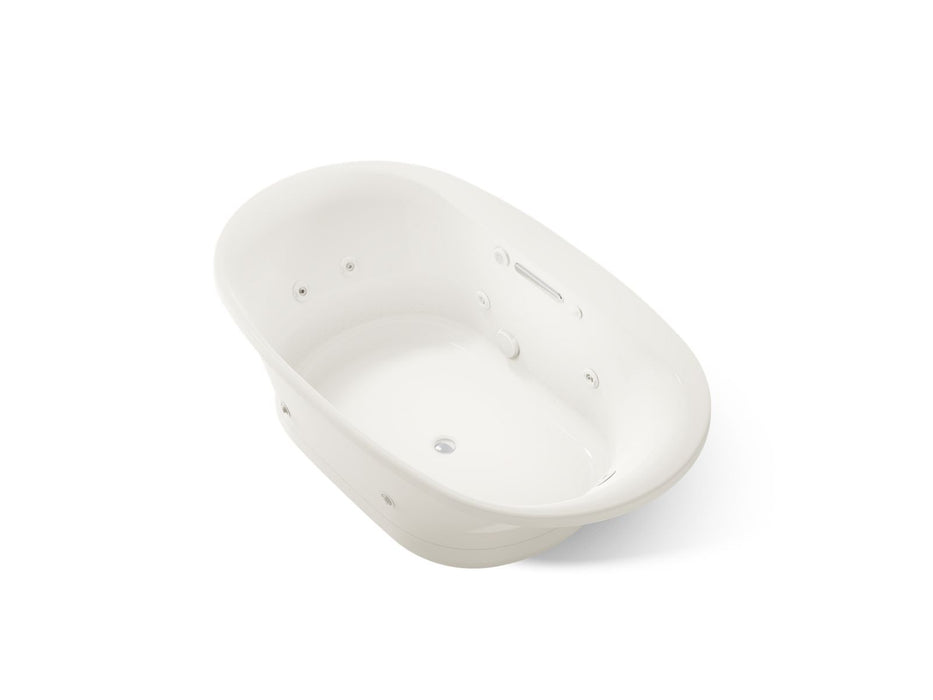 KOHLER K-5718-XHGH Underscore 71-1/2" x 41-1/2" drop-in Heated BubbleMassage air bath with whirlpool, biscuit