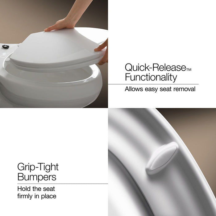 KOHLER K-57778-WCF Cymbal ReadyLatch Quiet-Close round-front toilet seat, white - view 2