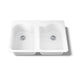 KOHLER K-5818-1 Hartland 33" top-mount double-bowl kitchen sink, white