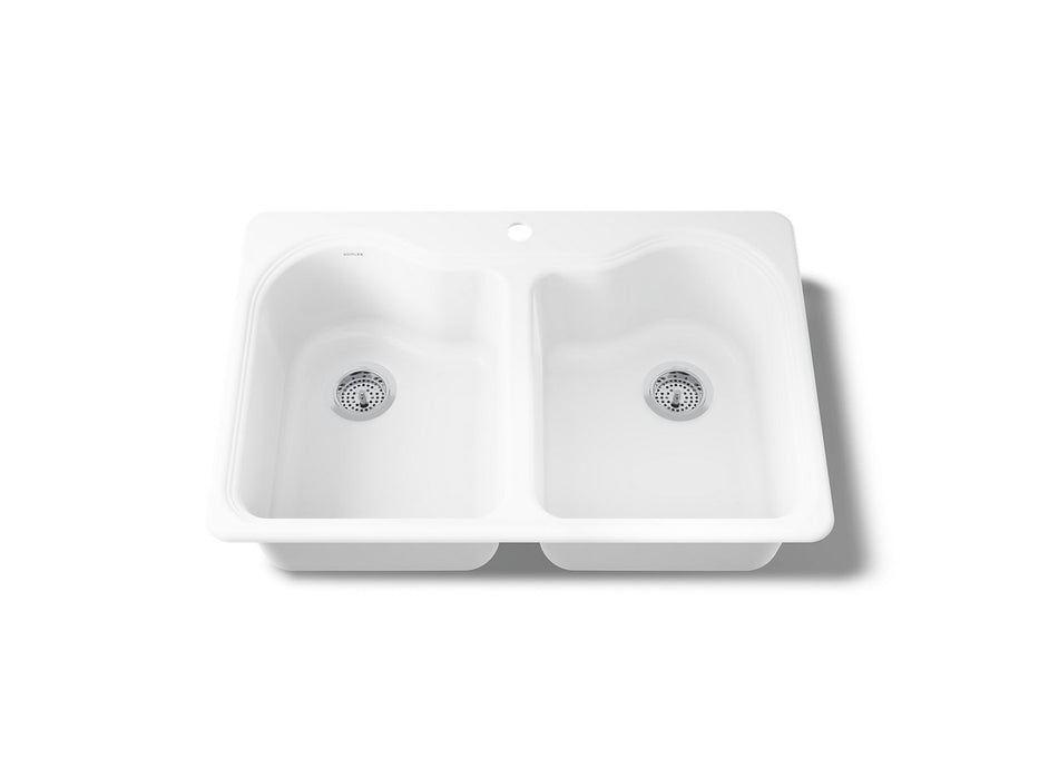 KOHLER K-5818-1 Hartland 33" top-mount double-bowl kitchen sink