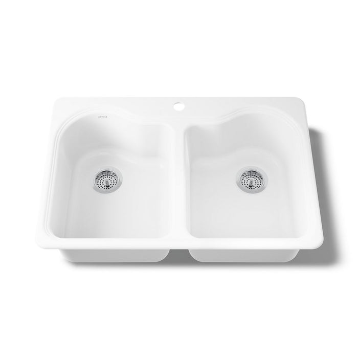 KOHLER K-5818-1 Hartland 33" top-mount double-bowl kitchen sink
