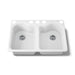 KOHLER K-5818-5U Hartland 33" undermount double-bowl kitchen sink, white - view 4
