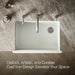 KOHLER K-5827 Whitehaven 32-3/4" undermount single-bowl farmhouse kitchen sink, dune - view 4