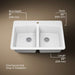 KOHLER K-5846-1 Brookfield 33" top-mount double-bowl kitchen sink, white - view 5