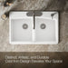 KOHLER K-5846-4 Brookfield 33" top-mount double-bowl kitchen sink, white - view 2