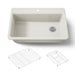 KOHLER K-5871-1A1 Riverby 33" top-mount single-bowl kitchen sink, biscuit