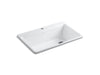 KOHLER K-5871-1A2 Riverby 33" top-mount single-bowl workstation kitchen sink, white