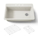 KOHLER K-5871-3A1 Riverby 33" top-mount single-bowl kitchen sink, biscuit