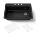 KOHLER K-5871-3A1 Riverby 33" top-mount single-bowl kitchen sink, black black