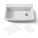 KOHLER K-5871-3A1 Riverby 33" top-mount single-bowl kitchen sink, white