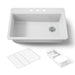 KOHLER K-5871-3A2 Riverby 33" top-mount single-bowl workstation kitchen sink, white - view 5