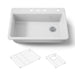 KOHLER K-5871-4A1 Riverby 33" top-mount single-bowl kitchen sink, white