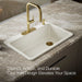 KOHLER K-5871-4A2 Riverby 33" top-mount single-bowl workstation kitchen sink, biscuit - view 4