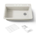 KOHLER K-5871-4A2 Riverby 33" top-mount single-bowl workstation kitchen sink, biscuit - view 5