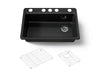 KOHLER K-5871-5UA1 Riverby 33" undermount single-bowl kitchen sink, black black
