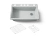 KOHLER K-5871-5UA1 Riverby 33" undermount single-bowl kitchen sink, ice grey