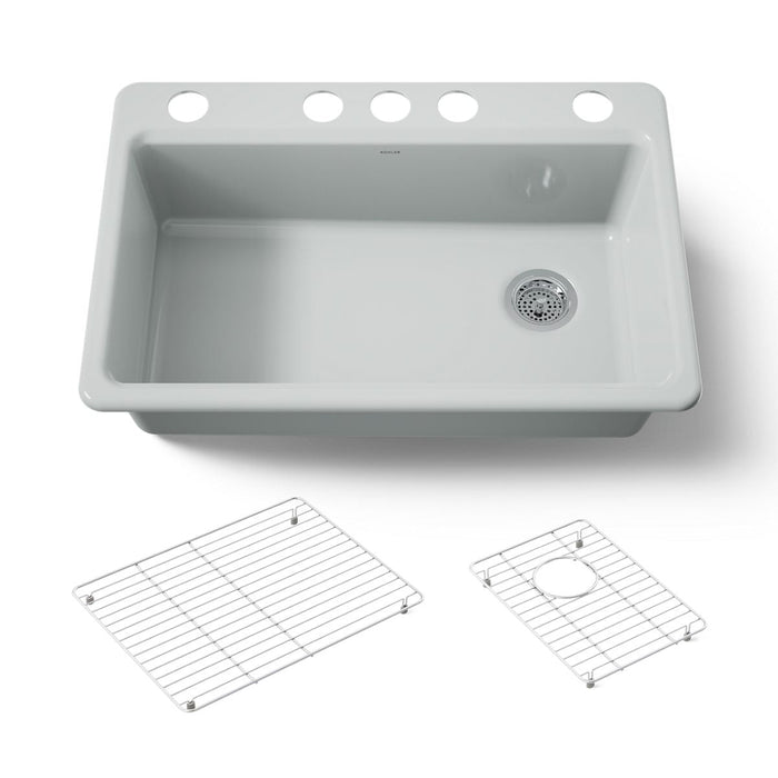 KOHLER K-5871-5UA1 Riverby 33" undermount single-bowl kitchen sink, ice grey - view 5