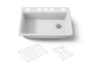 KOHLER K-5871-5UA1 Riverby 33" undermount single-bowl kitchen sink, white