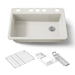 KOHLER K-5871-5UA3 Riverby 33" undermount single-bowl workstation kitchen sink, biscuit - view 5