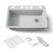KOHLER K-5871-5UA3 Riverby 33" undermount single-bowl workstation kitchen sink, ice grey - view 5